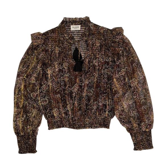 Allison New York Black & Gold Ruffled Two-Piece Mini Skirt Set Size XS - Picture 4 of 16